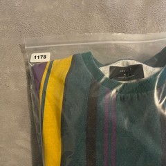 Cotton On Loose Fit Sweatshirt Mens Medium Green Purple Yellow Striped Crewneck