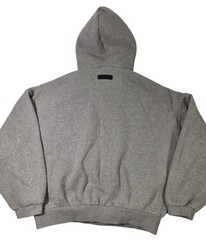 EUC Fear Of God Essentials Dark Heather Grey Oatmeal Hoodie Boxy Sz S Oversized