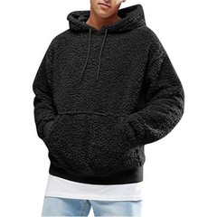 Men’s Thick Sherpa Fleeced Hoodie Winter Autumn Plush Fur Casual Jumper Sweater