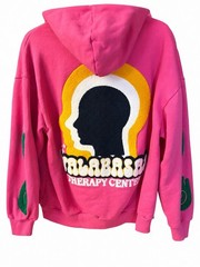 Valabasas Unity Pink Fleece Hoodie Satin Hood Streetwear Hip Hop Graphic Men’s M