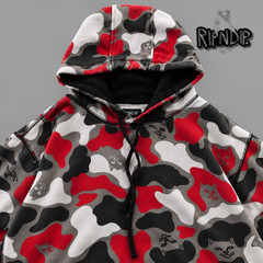 RIPNDIP Nerm Camo Pullover Hoodie Red Camo Size M