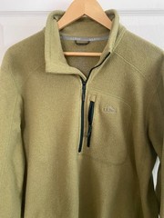 Men’s All Season Olive Fleece Pullover Sweatshirt, Size Large Regular