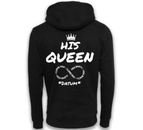 King Queen Infinity Love Hoodie Hooded Pullover Sweatshirt Couple Unisex XXS-5XL