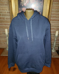 White Peak Trading Sweatshirt Mens Navy Blue Front Pocket Fleece Hoodie size XL