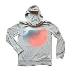 American Eagle Outfitters Mens Gray Sunset Graphic Hoodie Sweatshirt Pullover XS