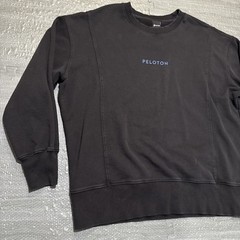 Peloton Pullover Sweatshirt Crew Neck Logo Black Mens XL Heavy Logo Gym Cycling