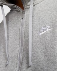 NEW Nike Club Fleece Full Zip Hooded Fleece Hoodie Sweatshirt Mens Large Gray