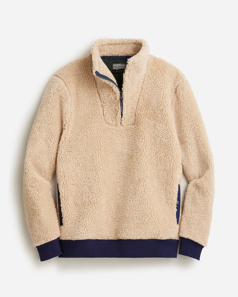 J.Crew Nordic sherpa fleece half-zip pullover L Large Fall Winter Spring