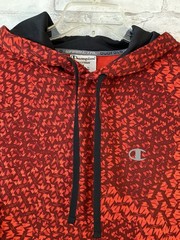 Champion Hoodie Hooded Sweatshirt Men’s Size M Black / Red 100% Polyester EUC