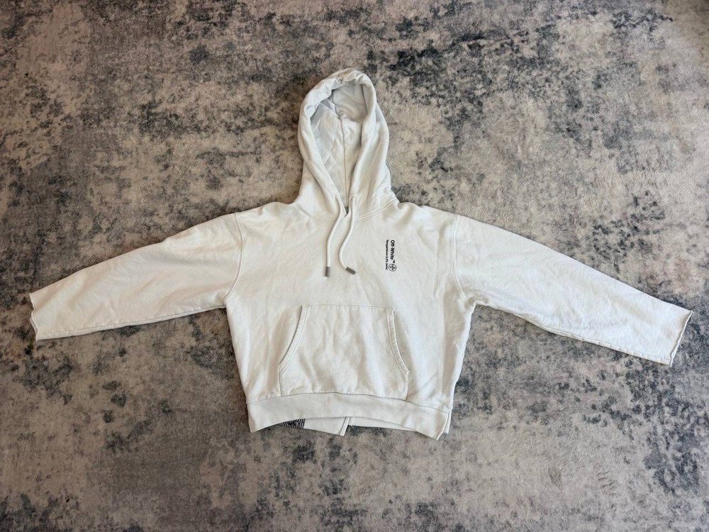 Off-White Temperature 0.5% Graphic Hoodie White Size M Unisex OMBB031S18192081