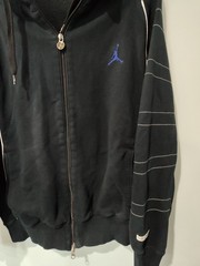 Vintage Jordan Nike Air Jumpman Men M Black Blue Full Zip Hoodie Jacket