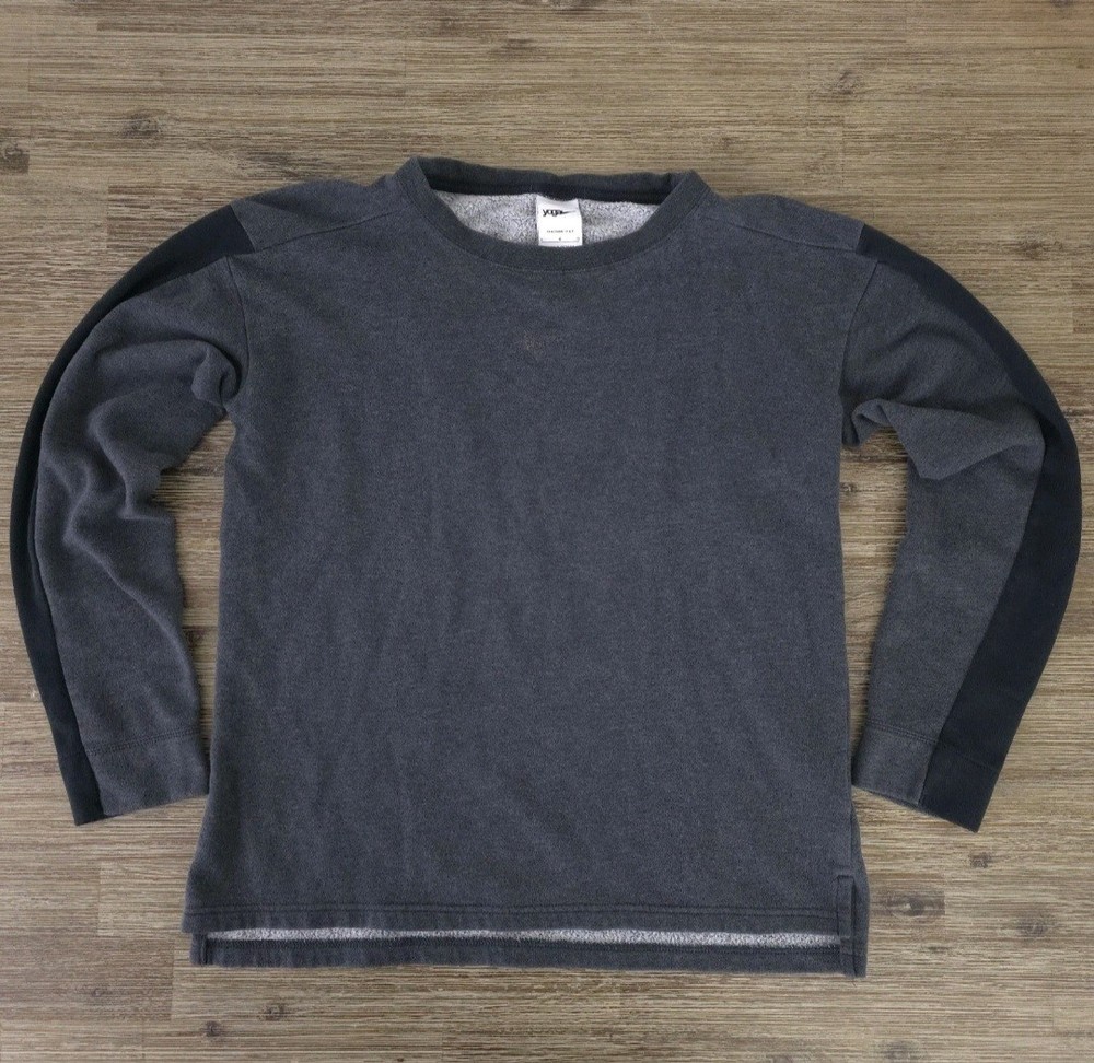 Nike Yoga Therma-FIT Essential Fleece Crewneck Sweatshirt Mens LG Charcoal Gray