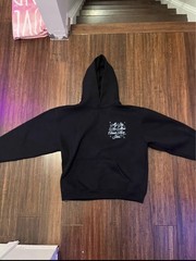 Black Hoodie M Long Sleeve Graphic Print ‘My Sky Has More Clouds Than Stars’