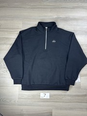 Alo Yoga Accolade 1/4 Zip Fleece Mock Neck Pullover Black Large Men U3040RG