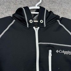 Columbia Hoodie Sweatshirt Mens Large Black Full Zip Lightweight Breathable