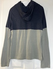 HOLLISTER LONG SLEEVE LIGHTWEIGHT HOODED GRAY & NAVY COLOR-BLOCK SHIRT SIZE XL