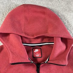 Nike Tech Fleece Hoodie Mens M Red Full Zip Activewear Sweatshirt