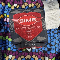 SIMS Hoodie Teens XL Gray Full Zip Hooded Pockets Lined Quilted Snowboarding