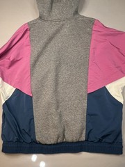Vintage Nike Retro Grey Pink Blue Color block Hoodie Sz M Multiple Tags 2k Hip