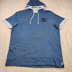 Under Armour Short Sleeve Hoodie Men Medium French Terry Bodybuilding Blue