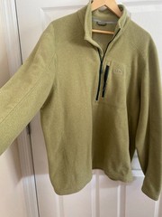 Men’s All Season Olive Fleece Pullover Sweatshirt, Size Large Regular