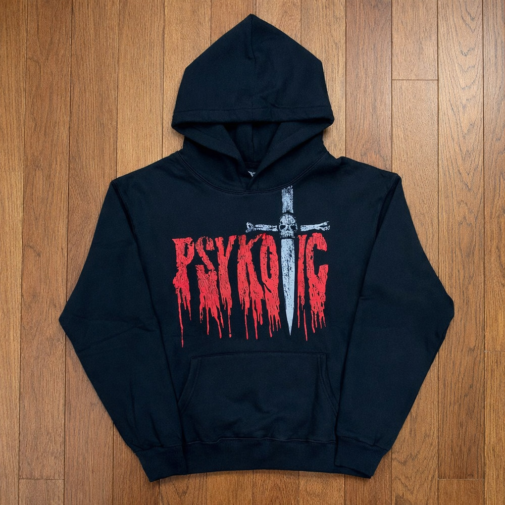 Osamason Psykotic Black Skull Sword Tour Hoodie 2026 Merch 100% Cotton Official