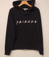 FRIENDS Hoodie Black Warner Bros TV Show Merch Embroidered Unisex Size Medium