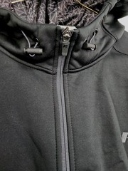 Russell Mens Hooded Jacket Full Zip Fleece Lined Black Inside Pockets Size 3XL
