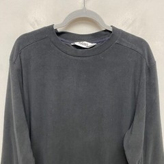 Rains Black Polyester Solid Crew Neck Raglan Pullover Fleece Sweatshirt L $95