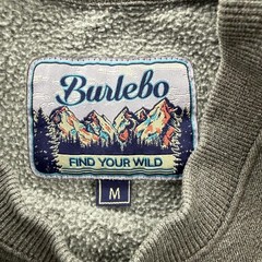Burlebo Sweatshirt Mens Medium Gray Fleece Crewneck Pullover Outdoor Logo