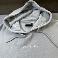 Diamond Pullover Hoodie Men’s Sweatshirt Embroidered Midnight Blue 2XL #0605