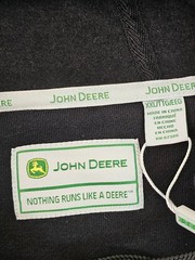 XXL / 2XL BLACK – John Deere Men’s 1/4 Zip Heavyweight Cotton Sweatshirt Hoodie