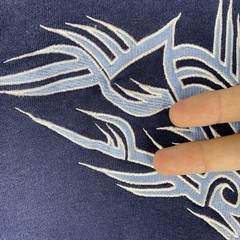 Vintage Sapphire Lounge Hoodie Mens XL Blue Fleece Sweatshirt Skater Y2K Tribal