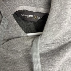 Burlebo Duck Camo Logo Hoodie Gray Pullover Fleece Men’s Large Hunting Sz XL