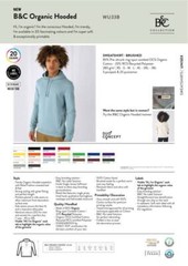 B&C Collection Organic Hoodie WU33B – Men’s Luxury Cotton Hood Top