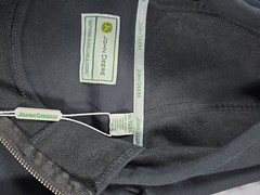 JOHN DEERE Men’s Stitched Logo Heavyweight Hoodie Sweatshirt, Black XL NWT
