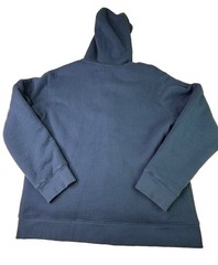 Lands’ End Men’s Blue Large Sherpa Lined Full Zip Hoodie Fleece Pockets W Flaw