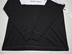 Kenneth Cole New York Long Sleeve Hoodie Shirt –Black White Core Spring