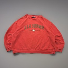 VTG 90s BUM Equipment Mens Surf Orange Coral Streetwear Crewneck Sweatshirt S/M