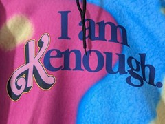 I Am Kenough Barbie Movie Hoodie Mattel Size L Pullover Tie Dye Fleece Lined