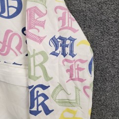 NEW Smoke Rise Mens Full Zip Hoodie M White Gothic Letter Print AOP All Over