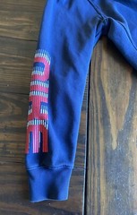 Nike Long Sleeve Hooded Sweatshirt Navy Blue Red White Logo Medium