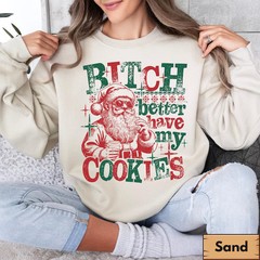 Funny Santa Sweatshirt Christmas Holiday Festive Apparel Top