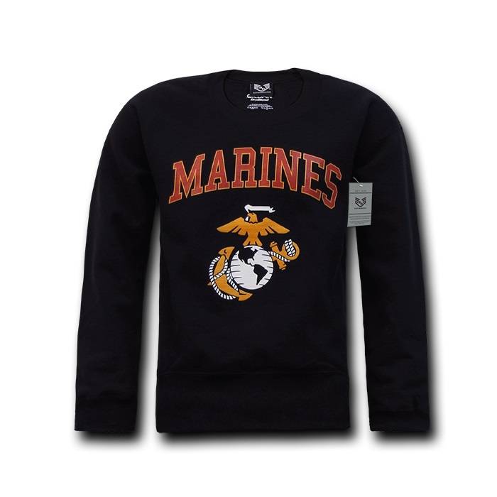 Black United States US Marine USMC Marines Military Crewneck Winter Sweater