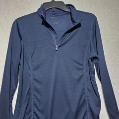 Adidas Navy Blue Quarter Zip Pullover Athletic Performance Mock Neck Top Men’s M