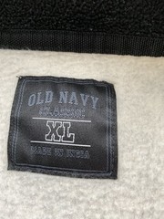 Old Navy Vintage Quarter Zip Fleece Sweatshirt Gray White Navy Fall Winter Sz XL