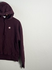 Vintage Champion Reverse Weave Burgundy Pullover Hoodie S Fleece Logo Pockets