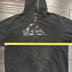 Quiksilver Men’s Black Full Zip Hooded Hoodie Logo Graphic XXL Big & Tall