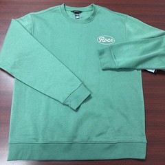 RVCA Oliver Crew Sweatshirt Mens Large Green Fleece Pullover Spring NEW $56