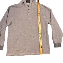 ONeill Mens XXL Waffle Knit Henley Hoodie Gray Thermal Pullover Standard Fit